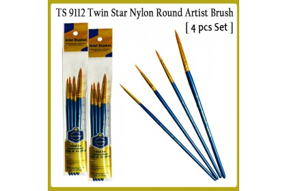 TS 9112 Twin Star Nylon Round Artist Brush (4pcs)
